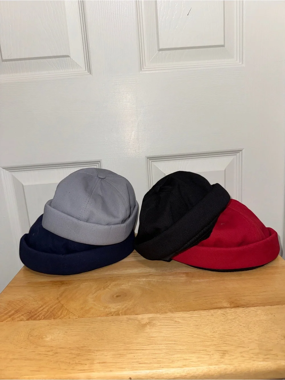 Cuffed Brimless Docker/Fisherman Hats - Gray, Navy, Black, Red